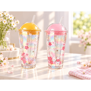 Vasos Personalizados con Logotipo al por Mayor, Vasos de Vidrio de Doble Pared con Tapa, Impresión Serigráfica, para Regalos Corporativos, MOQ Bajo - Product Image 6