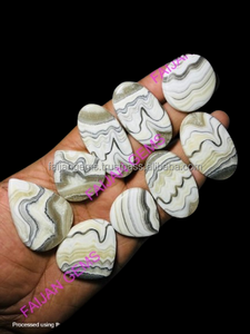 FAIJAN GEMS หินออนิกซ์ลายม้าลายธรรมชาติแบบผสม คาโบชองสีดำขาว หินอัญมณีลายทางขัดเงา ขายส่งจำนวนมาก สำหรับทำเครื่องประดับ - Product Image 3