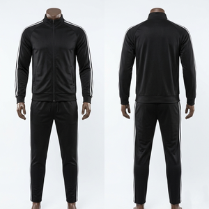 <b>Mens</b> Soccer Tracksuit 280 GSM Premium Polyester Spandex <b>Navy</b> Blue Hooded Custom Embroidery Print Logo Set - Product Image 5