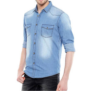 เสื้อเชิ้ตเดนิมแขนยาวสำหรับผู้ชาย ทรงลำลอง สีอ่อน ผ้าฝ้าย 100% ระบายอากาศได้ดี สไตล์คนเมือง รับผลิตตามแบบ OEM สำหรับส่งออก - Product Image 3