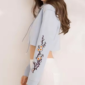 Sweat-shirts et hoodies personnalisés avec logo pour femmes, 100% coton, en molleton épais, coupe ample, hoodies vierges pour femmes - Product Image 4