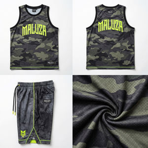 Conjunto Deportivo MALUZA Estampado para Baloncesto, Tallas Grandes, Transpirable, Camiseta y Pantalones Cortos para Gimnasio y Ropa Deportiva Urbana - Product Image 6