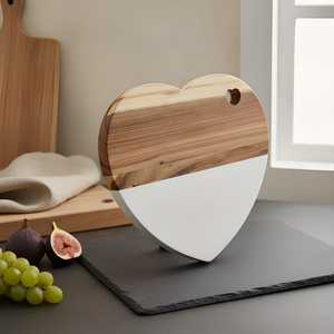Planche à découper en marbre et bois pour la cuisine, un indispensable quotidien au fini naturel, très vendue et durable - Product Image 5