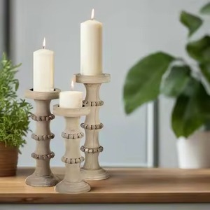 ที่วางเทียนไม้เนื้อแข็ง ที่วางเทียนตกแต่งสำหรับห้องนั่งเล่น โต๊ะรับประทานอาหาร ตกแต่งบ้าน - Product Image 2