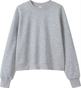 Sudadera Corta de Algodón OEM para Mujer, 350GSM, Felpa Francesa, Hombros Caídos, Sudadera Corta Personalizada para Mujer - Product Image 3