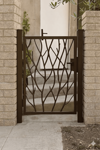 Wrought Iron Garden Gate Contemporary Design Manual Swing <b>Door</b> Exterior Use Finished Surface Metal Entry Gate - Product Image 3