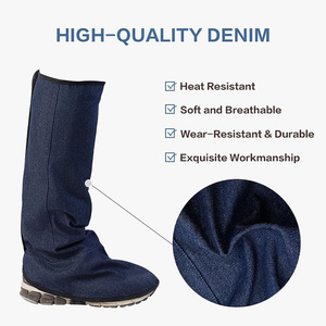 Guêtres de soudage en denim résistantes à la chaleur et à l'abrasion, protections pour chaussures de sécurité, couvre-chaussures de soudage - Product Image 4