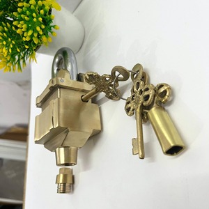 Strong <b>Padlock</b> Traditional Golden Brass New Design <b>Padlock</b> With 2 Keys Main Door Cabinet Door Modern Security <b>Padlock</b> For Safety - Product Image 2