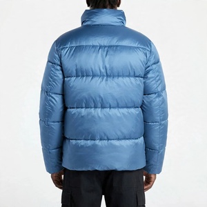 Men Heavyweight Glossy Blue <b>Winter</b> Puffer Jacket Custom <b>Waterproof</b> Thermal Outerwear Windproof Oversized Puffer <b>Coat</b> - Product Image 2