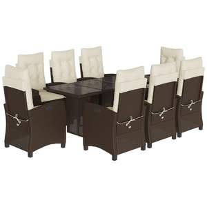 Set da Pranzo da Giardino in Rattan PE Marrone con Braccioli Regolabili, Esperienza Premium per Cene all'Aperto - Product Image 2