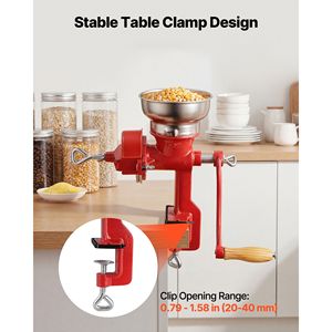 Mulino per Grano in Ghisa Resistente, Macina Cereali Manuale con Tramoggia Bassa, Morsetto da Tavolo Stabile, Macinino per Mais a Manovella - Product Image 5
