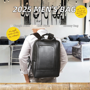 Nouveauté 2025 : Sac à dos élégant pour homme en cuir pleine fleur véritable, étanche, avec fermeture éclair, grande capacité - Product Image 2