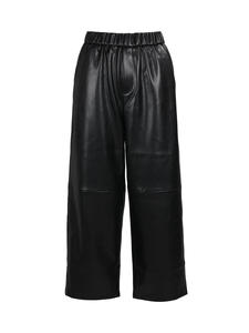 Womens Black Leather Look Trousers Mid <b>Waist</b> Regular Fit Straight Butt Lifting Winter Windproof Quick Dry <b>Jeans</b> - Product Image 1