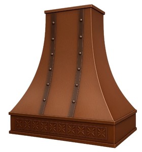 Hotte de cuisine murale décorative marron avec cheminée d'extraction - Product Image 2