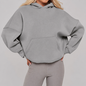 2006 Women Oversized <b>Hoodie</b> In Different Colors Cotton Fleece Regular Length Full Sleeve Hooded Breathable With Pockets Autumn - Product Image 3