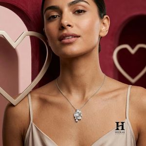Luxury Multi-Stone Baguette Pendant Necklace 925 Sterling <b>Silver</b> Cluster Statement Pendant for Women Elegant Wedding Jewelry - Product Image 2