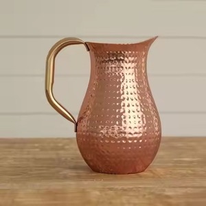 Stylish Finish Copper Drinking Jug Elegant Pitcher for Kitchen Dining <b>Table</b> Beverage Serving - Product Image 4