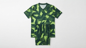 Conjunto de Camiseta de Fútbol para Hombre, Verde Camuflaje, Manga Corta, Absorbe la Humedad, Ajuste Atlético, Uniforme para Todas las Temporadas - Product Image 5