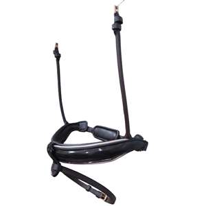 Correa Nasal para Caballo de Cuero Negro Acolchado de Primera Calidad, Ajustable, para Equitación Inglesa, Entrenamiento y Competición, con Hebilla de Latón Sólido/Acero Inoxidable - Product Image 1