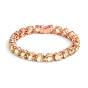 Lemon Quartz Stone <b>Charm</b> Bracelet 925 Sterling Silver Gold Plated Yellow Gemstone Fine Jewelry for Women Party - Product Image 4