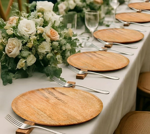 Platos de Madera Duraderos y Ecológicos Hechos a Mano de Alta Calidad, Vajilla Natural para Sándwiches, Ensaladas, Aperitivos, Queso - Product Image 4