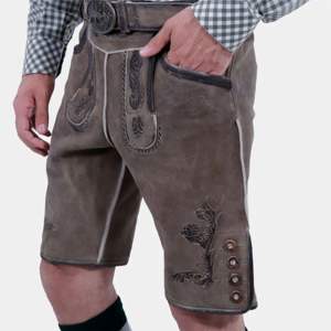 Costume bavarois en cuir pour homme avec logo personnalisé, fait main, pour l'Oktoberfest allemand, avec bretelles, vente en gros - Product Image 5