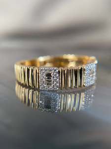 Baguette Diamond <b>Ring</b> 14K <b>18K</b> Yellow <b>Gold</b> <b>Men</b> Women Luxury Statement <b>Ring</b> Full Pave Hip Hop Fine Jewelry OEM Wholesale - Product Image 3