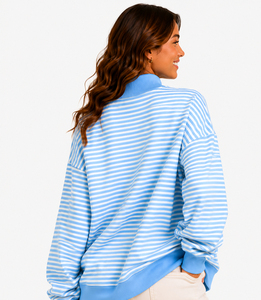 OEM Custom Heavyweight Fleece <b>Floral</b> Applique Oversized Drop Shoulder Pullover Women's Mock Neck <b>Sweatshirt</b> Anti-Pilling-Front - Product Image 3