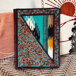 Western <b>A4</b> Length Paper Zipper Hand Tooled Leather Business Conference Customized Genuine Leather Document Portfolio <b>File</b> - Product Image 1