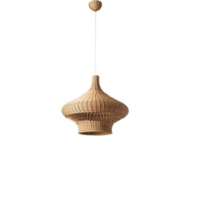 Abat-jour en rotin artisanal écologique, luminaire suspendu tissé, lustre bohème, lampe suspendue pour chambre à coucher, hôtel - Product Image 3