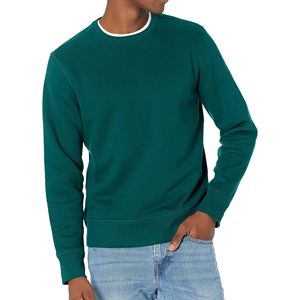 เสื้อสเวตเชิ้ตคอกลมสีเขียวล้วนสำหรับผู้ชาย ทรงปกติ ผ้าฝ้ายถัก 100% สวมใส่สบายๆ สำหรับฤดูใบไม้ร่วงและฤดูหนาว - Product Image 6
