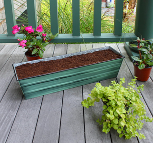 Macetero Metálico Rectangular de Última Generación, Color Verde Exclusivo, Macetero Grande para Flores, Macetero de Metal Galvanizado - Product Image 4