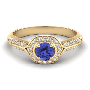 REYES <b>Solitaire</b> 925 Sterling <b>Silver</b> Round Cut 0.5CT Tanzanite Gemstone <b>Ring</b> For Women GRA Certified Engagement Fine Jewelry - Product Image 6