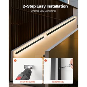 Modern Exterior <b>Wall</b> <b>Sconce</b> Light Fixtures Outdoor 2-Pack 47.2-Inch IP65 Waterproof 3000K Warm White AC 2000 Lumens <b>Wall</b> - Product Image 5