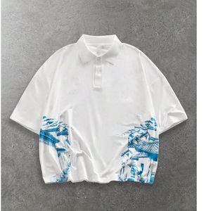 Polo Oversize Personalizado para Hombre, Estilo Casual Urbano, Estampado Gráfico, Manga Corta, Verano, Golf, OEM, ODM, Venta al por Mayor, Top Ajustado - Product Image 6