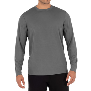 Custom Logo Polyester Performance <b>T</b> <b>Shirt</b> <b>Men</b> Slim Fit <b>Red</b> <b>T</b> <b>Shirt</b> <b>Men</b> Casual Plain Pattern Crew Neck Long Sleeve <b>T</b>-<b>shirt</b> - Product Image 2