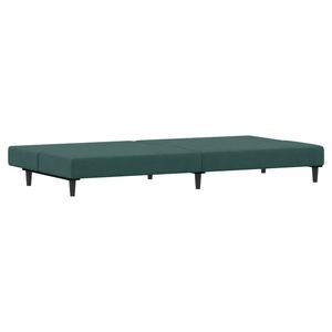 Divano letto 2 posti con poggiapiedi in velluto verde scuro - Product Image 5