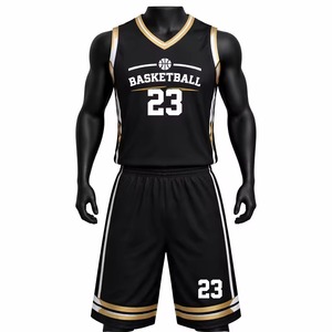Tenue de basketball réversible personnalisée pas chère, ensemble maillot blanc et noir respirant, personnalisable avec votre nom et votre numéro - Product Image 1