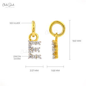 จี้ตัวอักษร E เงินแท้ 925 ขายส่ง ประดับเพชรซิคอนสีขาวธรรมชาติขนาด 0.9 มม. ขัดเงาอย่างดี เครื่องประดับอักษรย่อสำหรับผู้หญิง - Product Image 2