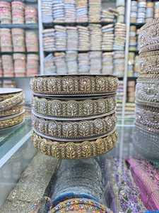 Rouleaux de dentelle brodée Zari métallique exquise de qualité supérieure, garniture de style traditionnel, pour vêtements de mariée ethniques et chaussures, écologiques et personnalisables - Product Image 5