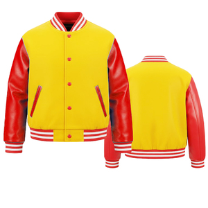 Top Premium Quality Unisex Wool Body Reversible Heated Breathable Eco-Friendly Genuine <b>Leather</b> Shell Varsity <b>Jacket</b> - Product Image 4