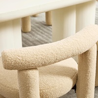 Silla de comedor Sherpa moderna sin brazos tapizada Boucle silla de cocina respaldos sillas cómodas sala de estar