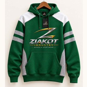 เสื้อฮู้ดสปอร์ตสีเขียวขาวแบบสั่งตัดเย็บโดยตรงจากโรงงานขายส่ง Ziakot - Product Image 4