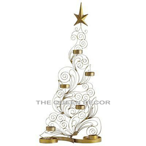 Christmas Decor Candle Holder Hollow Christmas <b>Tree</b> Candlestick Christmas Golden Iron <b>Star</b> Xmas Blank Sublimation - Product Image 4
