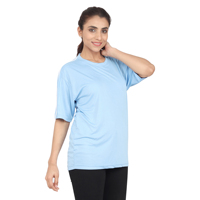 T-shirt de sport décontracté à manches courtes pour femme, haute performance, séchage rapide, imprimé, été, prix de gros du fournisseur indien