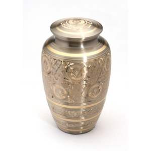 Handcrafted Silver Metal Urn Engraved Funeral Cremation Urns for Adult Ashes <b>Large</b> <b>Memorial</b> Urn with Matching Token Ashes <b>Box</b> - Product Image 6
