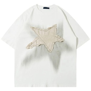 Men's Casual Acid Wash <b>Vintage</b> <b>T</b>-<b>Shirts</b> High Street Cotton Drop Shoulder with Custom O-neck Print Short Sleeves - Product Image 4
