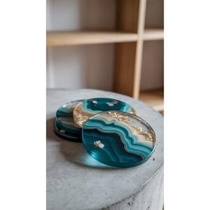 Sous-verres et tapis en résine de bois rustique pour les tables de cuisine et de salle à manger - Product Image 1