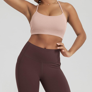 Soutien-gorge de sport pour femme en coton respirant à séchage rapide, maintien moyen, pour la gym et le fitness, avec logo personnalisé - Product Image 5