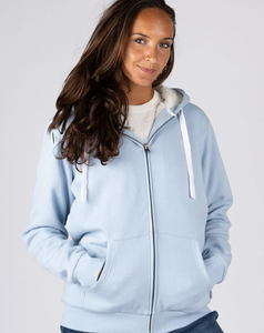 2026 Wholesale Women's Light Blue Zip Up <b>Hoodie</b> <b>Sherpa</b> <b>Lined</b> Fleece Pullover Full Sleeve Solid Casual Winter Sweatshirt - Product Image 1